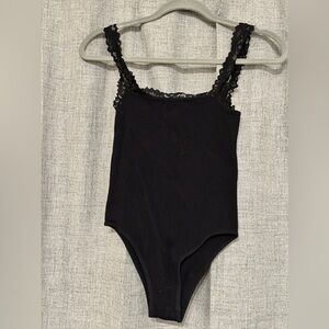 Zara Black Lace Strap Bodysuit